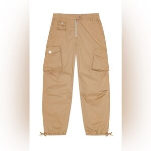 Ganni Camel Washed Cotton Twill Pants SZ 36 Small $345